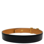 Hermes 1998 Black Box Calf Constance Reversible Belt #65 Small Good