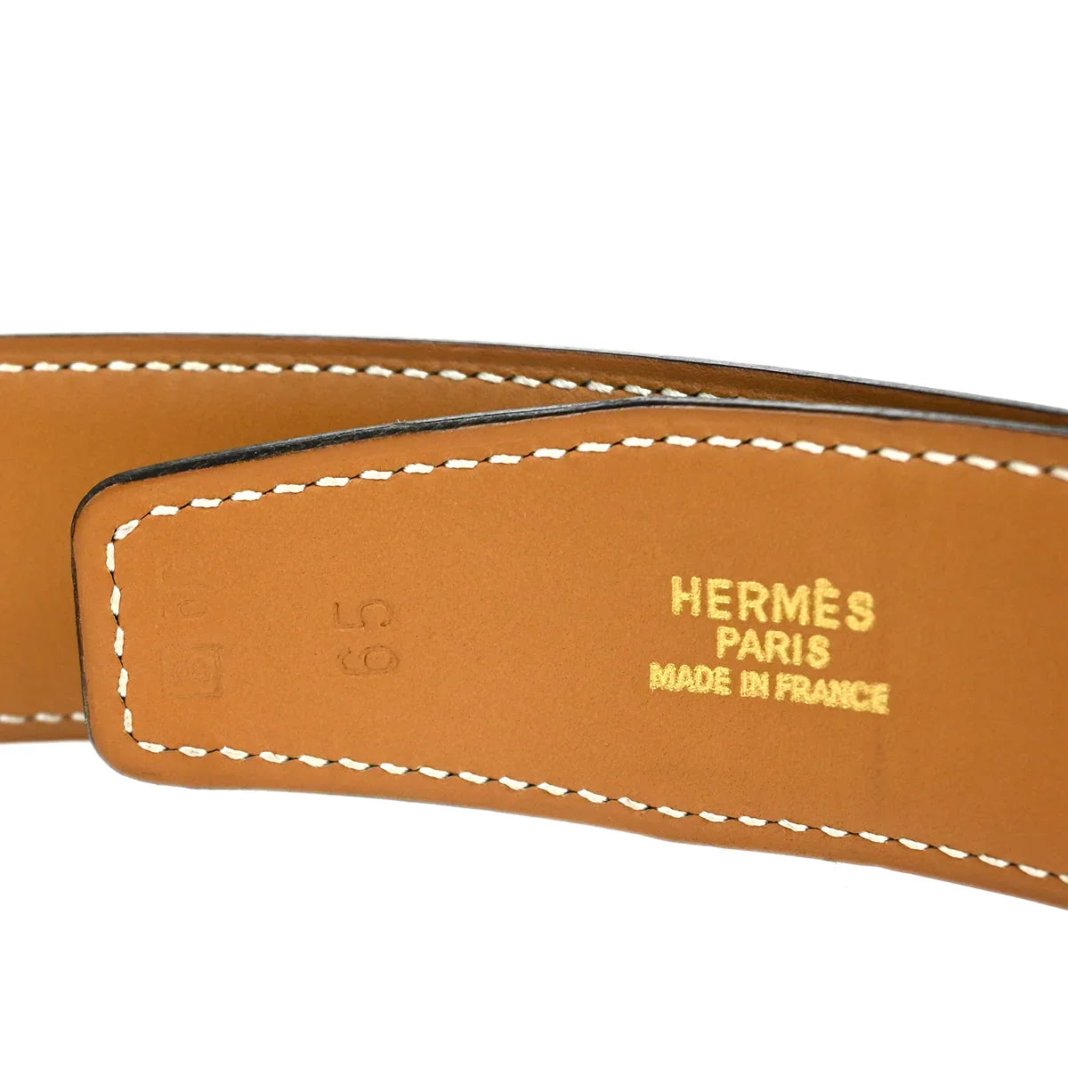 Hermes 1998 Black Box Calf Constance Reversible Belt #65 Small Good