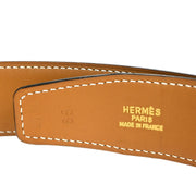 Hermes 1998 Black Box Calf Constance Reversible Belt #65 Small Good