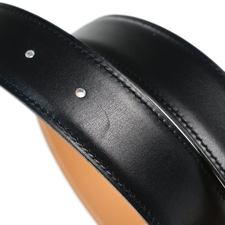Hermes 1998 Black Box Calf Constance Reversible Belt #65 Small Good