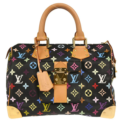 Louis Vuitton 2003 Black Monogram Multicolor Speedy 30 Handbag M92642