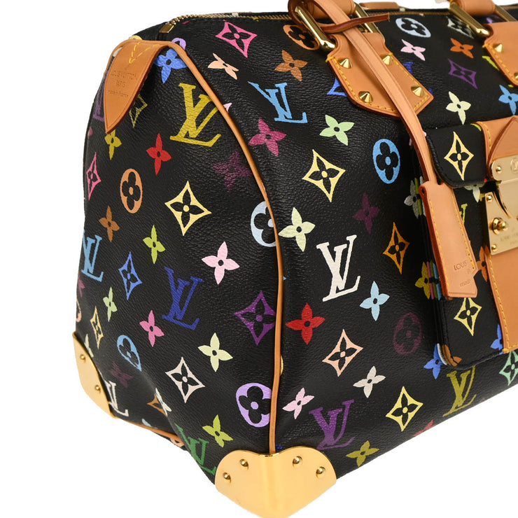 Louis Vuitton 2003 Black Monogram Multicolor Speedy 30 Handbag M92642