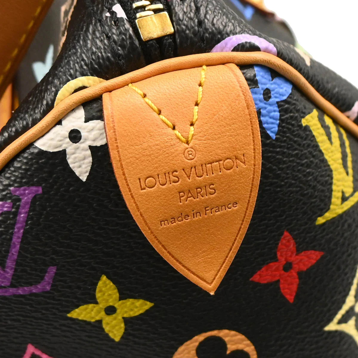 Louis Vuitton 2003 Black Monogram Multicolor Speedy 30 Handbag M92642