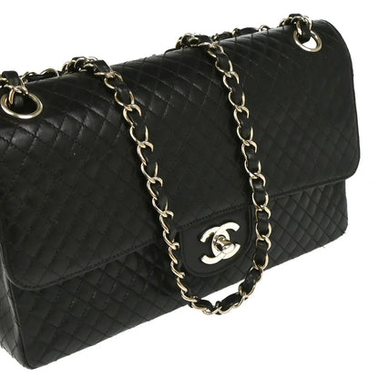 Chanel 1996-1997 Black Lambskin Single Flap Shoulder Bag