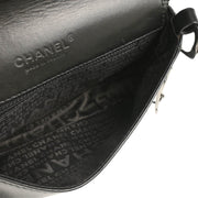 Chanel 2003-2004 Black Lambskin Choco Bar Full Flap Shoulder Bag