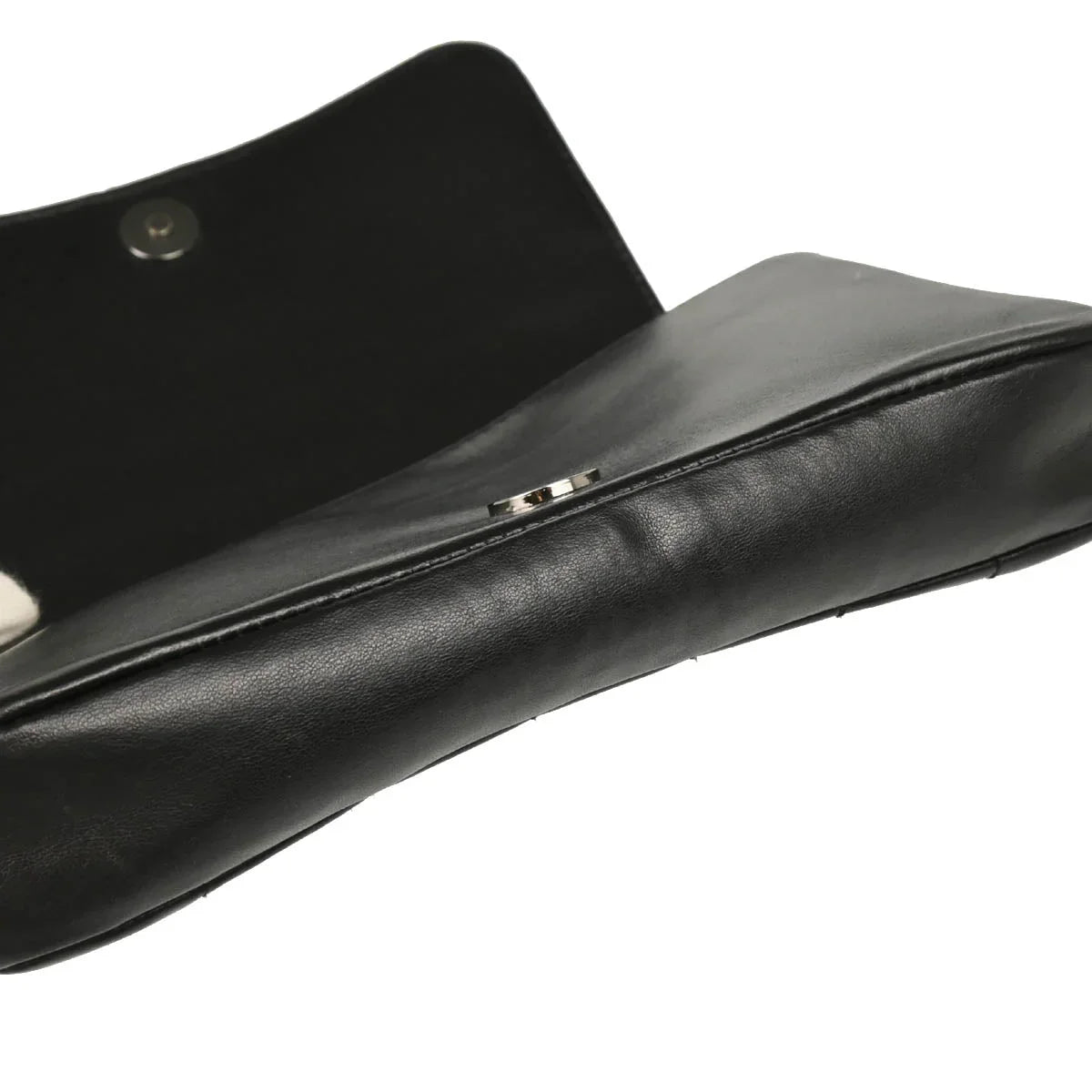 Chanel 2003-2004 Black Lambskin Choco Bar Full Flap Shoulder Bag