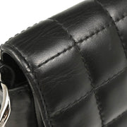 Chanel 2003-2004 Black Lambskin Choco Bar Full Flap Shoulder Bag