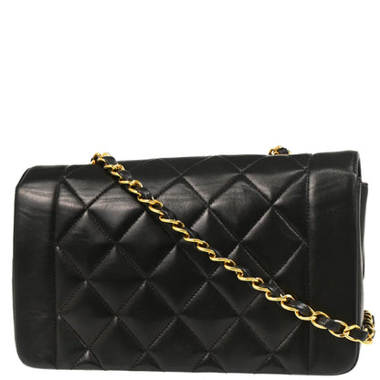 Chanel 1996-1997 Black Lambskin Small Diana Shoulder Bag