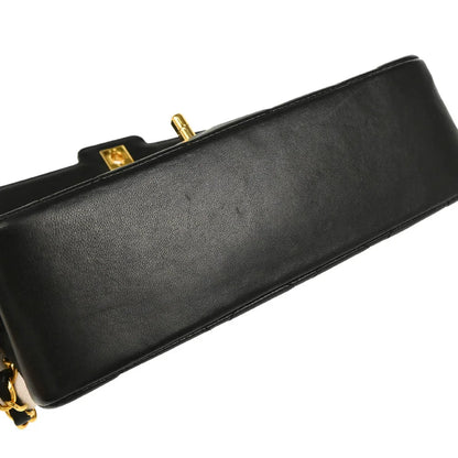 Chanel 1989-1991 Black Lambskin Single Flap Shoulder Bag