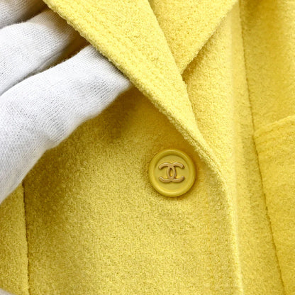 Chanel 1997 Single Breasted Jacket Coat Yellow #38