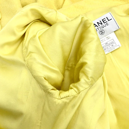 Chanel 1997 Single Breasted Jacket Coat Yellow #38