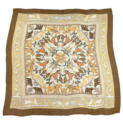 Hermes Scarf Carre 90 Early America Brown Small Good
