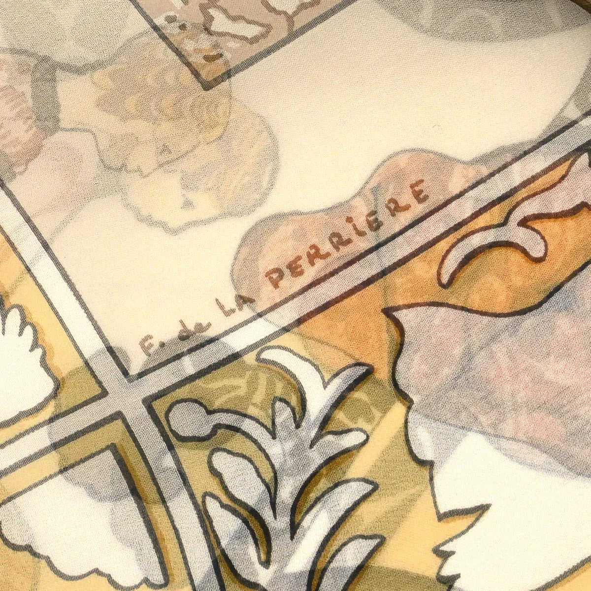 Hermes Scarf Carre 90 Early America Brown Small Good