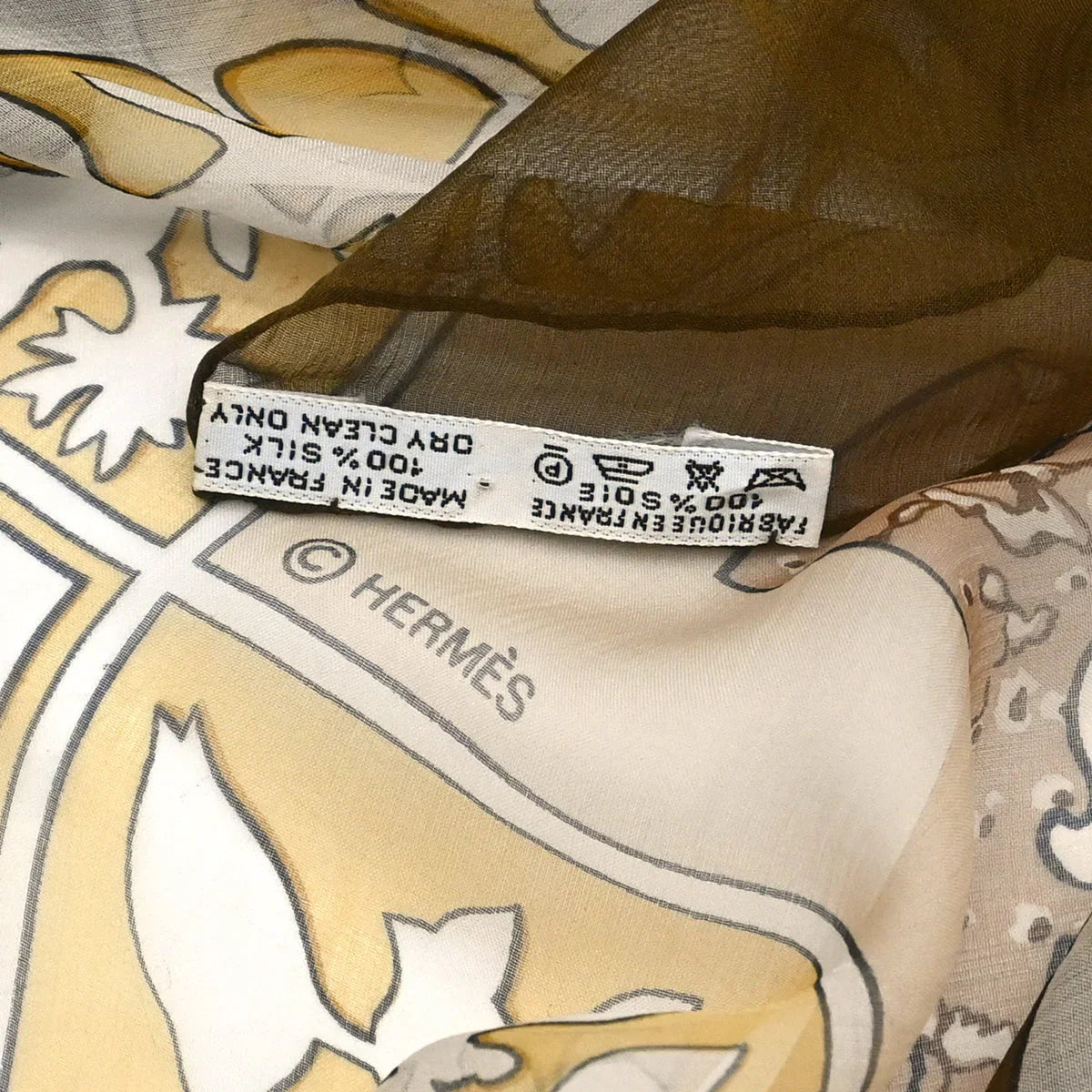 Hermes Scarf Carre 90 Early America Brown Small Good