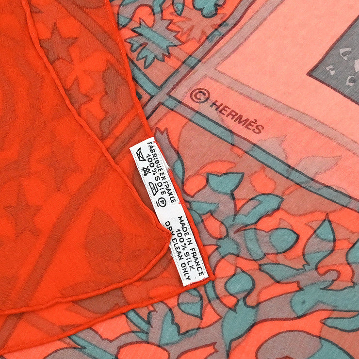 Hermes Scarf Carre 90 Early America Orange Small Good