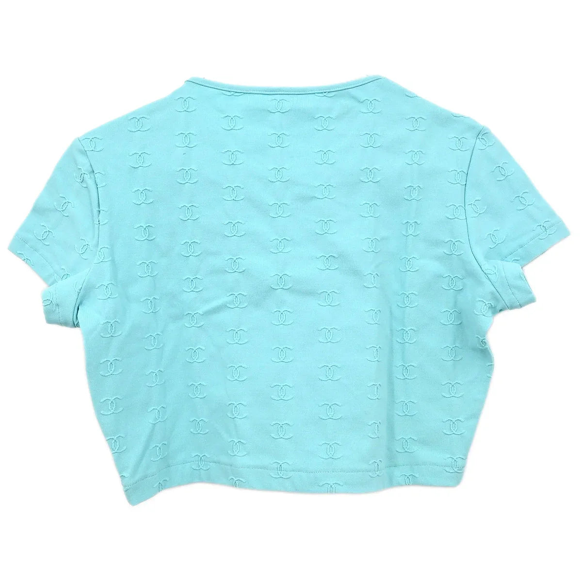 Chanel Cropped T-shirt Top Light Blue #42