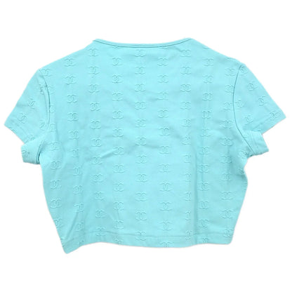 Chanel Cropped T-shirt Top Light Blue #42