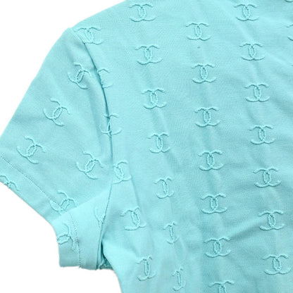 Chanel Cropped T-shirt Top Light Blue #42
