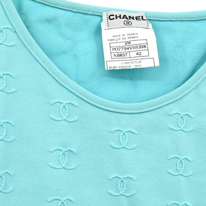 Chanel Cropped T-shirt Top Light Blue #42