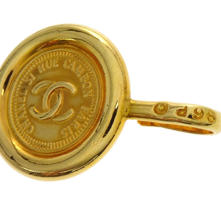 Chanel Gold Black Medallion Chain Belt 96P Small Good
