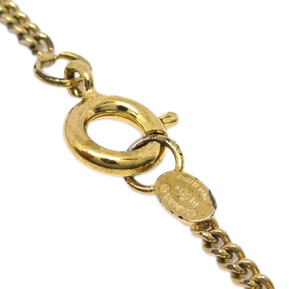 Chanel CC Chain Pendant Necklace Rhinestone Gold 01A