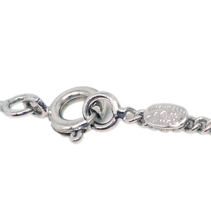 Chanel CC Chain Necklace Silver Black 05V