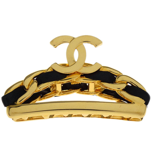 Chanel Hair Clip Black Gold 98A