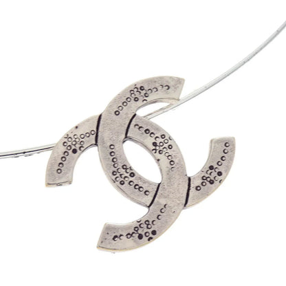 Chanel CC Necklace Pendant Silver 03P