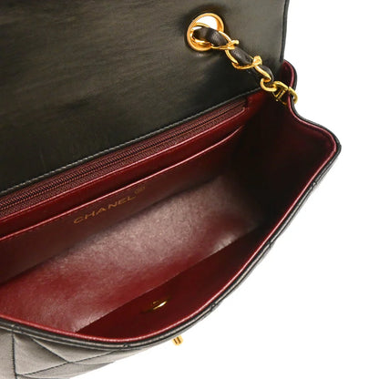 Chanel 1994-1996 Black Lambskin Small Diana Shoulder Bag