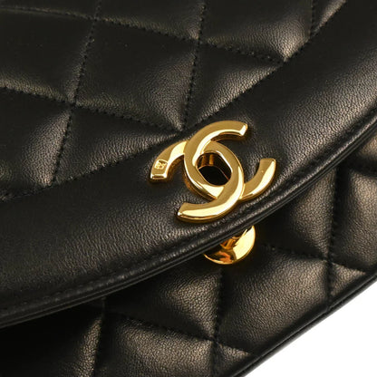 Chanel 1994-1996 Black Lambskin Small Diana Shoulder Bag