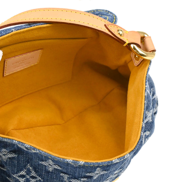 Louis Vuitton 2005 Blue Monogram Denim Mini Pleaty Handbag M95050