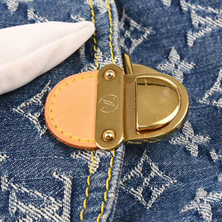 Louis Vuitton 2005 Blue Monogram Denim Mini Pleaty Handbag M95050