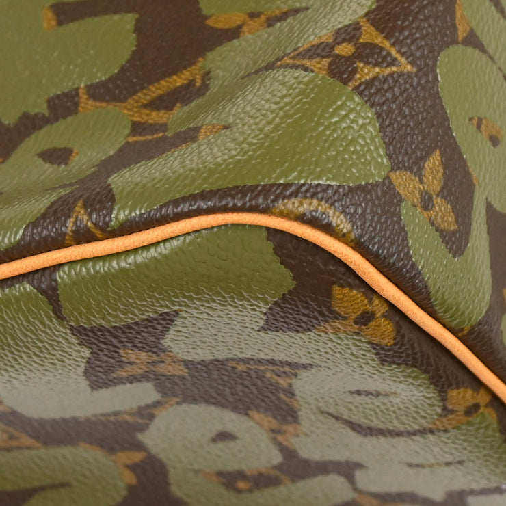 Louis Vuitton 2001 Khaki Monogram Graffiti Speedy 30 Handbag M92194