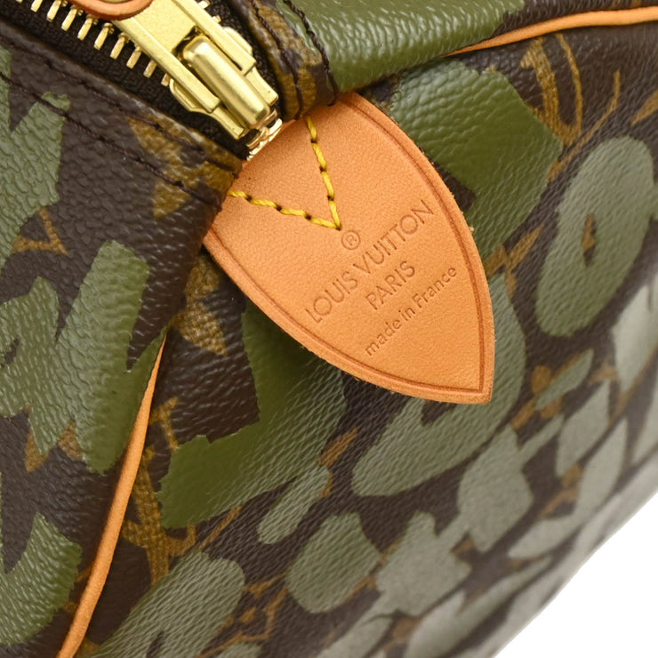 Louis Vuitton 2001 Khaki Monogram Graffiti Speedy 30 Handbag M92194