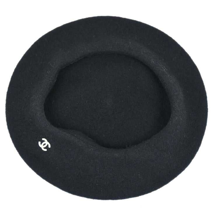 Chanel Black Hat Beret Small Good