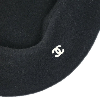 Chanel Black Hat Beret Small Good