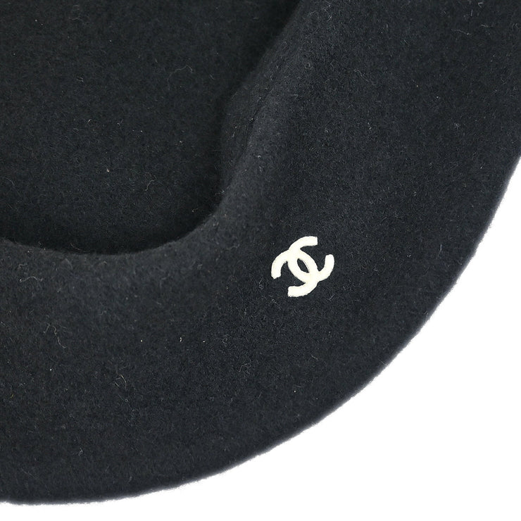 Chanel Black Hat Beret Small Good