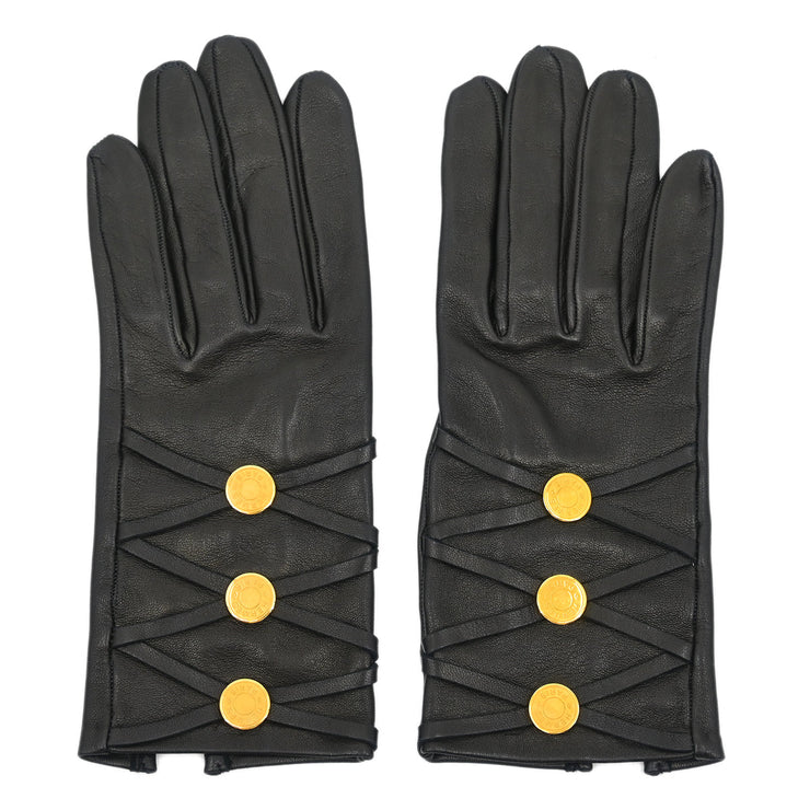 Hermes Black Leather Gloves #6