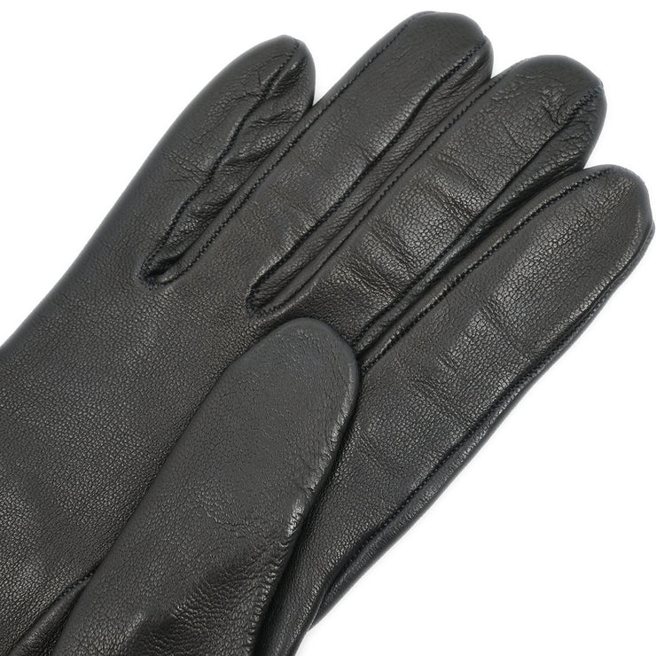 Hermes Black Leather Gloves #6