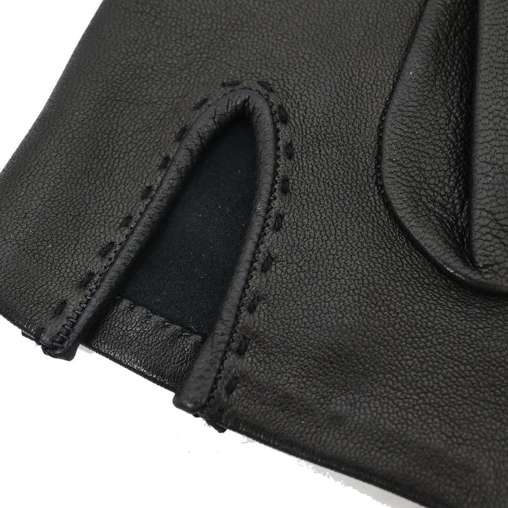 Hermes Black Leather Gloves #6