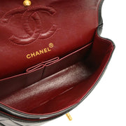 Chanel 1991-1994 Black Lambskin Small Classic Double Flap Shoulder Bag