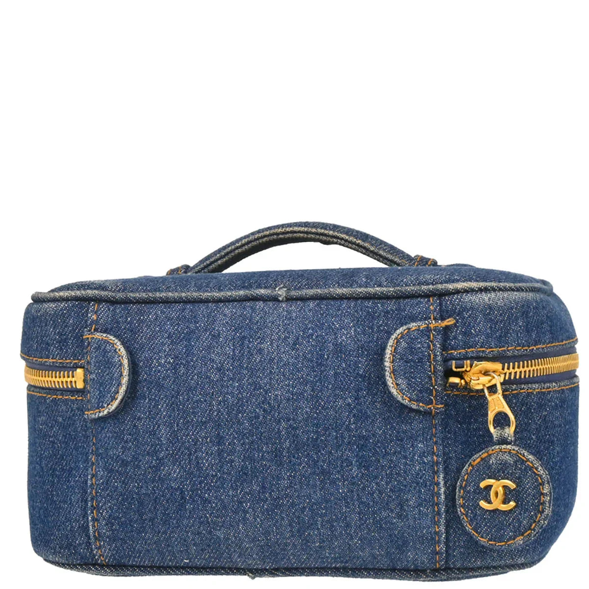 Chanel 1996-1997 Blue Denim Vanity Handbag