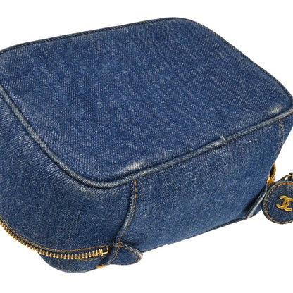 Chanel 1996-1997 Blue Denim Vanity Handbag
