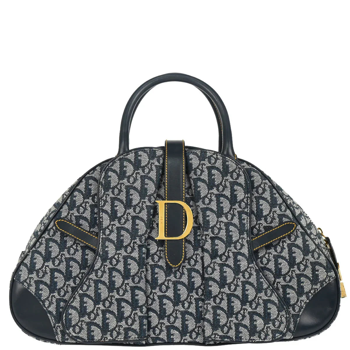 Christian Dior 2002 Navy Double Saddle Trotter Handbag