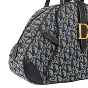 Christian Dior 2002 Navy Double Saddle Trotter Handbag