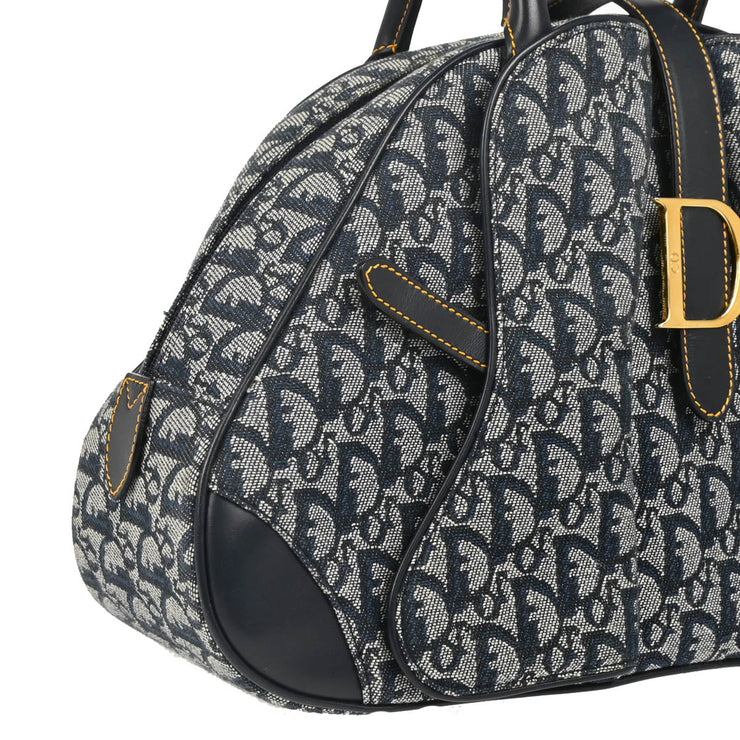 Christian Dior 2002 Navy Double Saddle Trotter Handbag