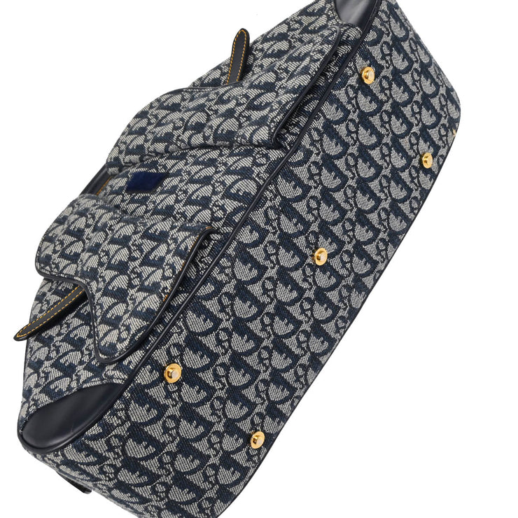 Christian Dior 2002 Navy Double Saddle Trotter Handbag
