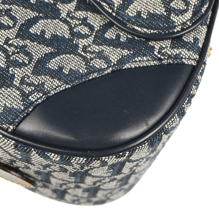 Christian Dior 2002 Navy Double Saddle Trotter Handbag