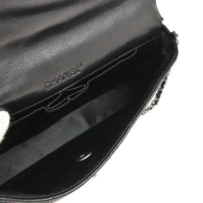 Chanel 2000-2001 Black Lambskin East West Choco Bar Shoulder Bag