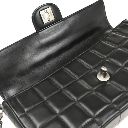 Chanel 2000-2001 Black Lambskin East West Choco Bar Shoulder Bag